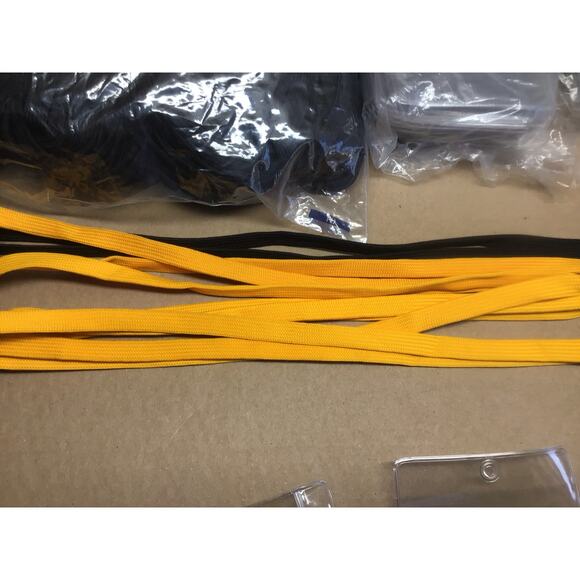NEW 100 Black Lanyards & Clips 150 Badge/Card Holders - Picture 3 of 6